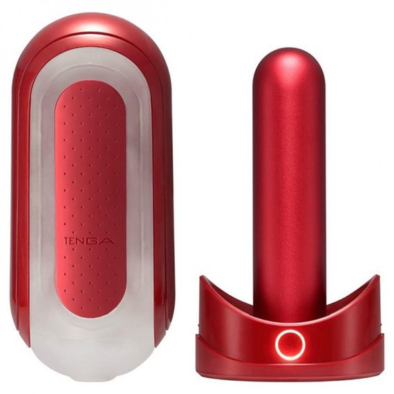 Ексклюзивний набір Мастурбатор з нагріванням FLIP 0(ZERO) RED & WARMER SET Sex Aura