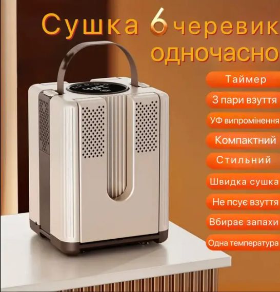 Сушарка для взуття, електросушарка на 3 пари з таймером від 30 до 120 хвилин швидкого сушіння черевиків з ультрафіолетом, вертикальна з антибактеріальним ефектом | Зображення 4