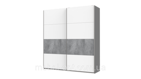 Шафа купе G-Caiser Doros Антрацит / Білий вставка Бетон 2 ДСП 220х60х240 (42001013)