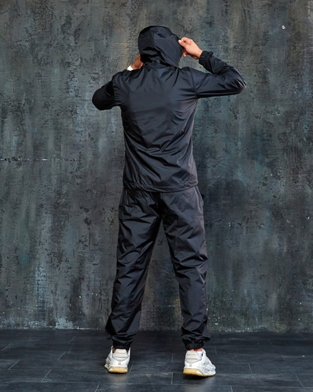 Мужской спортивный костюм из плащевки штаны и ветровка, BD0030 цвет черный, размер S | Зображення 2