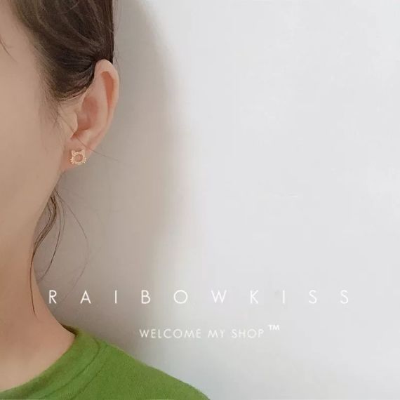 Женские серьги сережки со стразами кот и рыбка бижутерия | Зображення 2