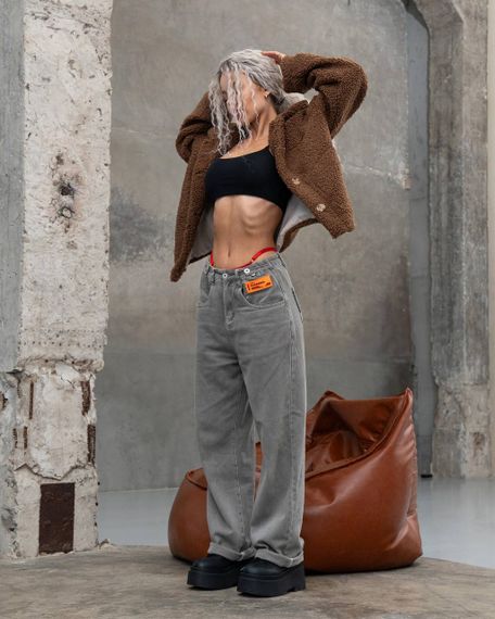 Женская короткая куртка мех Тедди, MN0002  цвет коричневый, размер S | Зображення 3