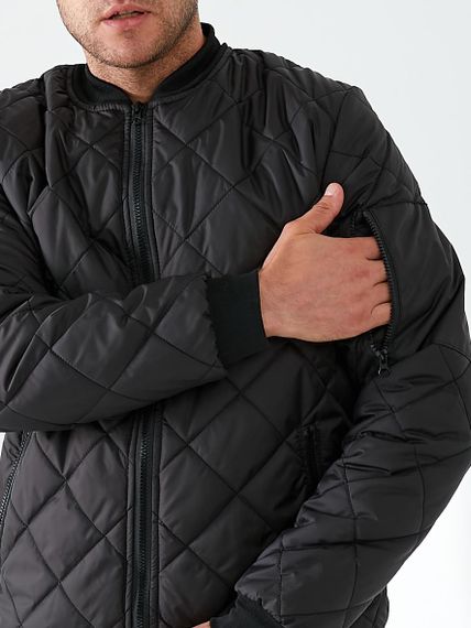 Мужской стеганая куртка демисезонная BS1584 цвет черный, размер XXL | Зображення 4