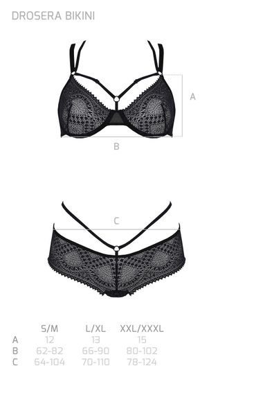 Комплект Passion DROSERA BIKINI black, L/XL, бюстгальтер и трусики-кюлоты | Зображення 4