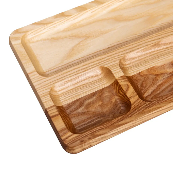 Дошка для подачі дерев'яна 30×20 см прямокутна на 3 секції T47W200 | Зображення 2