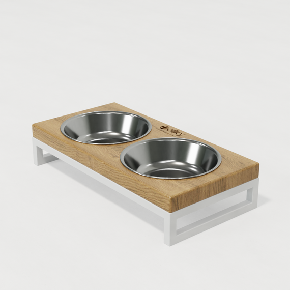 Миски на подставке для маленьких собак и котов Hollky Base XS (2 × 0,25 л) BXS-28145-WHNT | Зображення 2