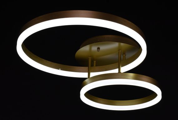 Люстра світлодіодна стельова LED світильник для квартири на стелю лед з пультом 26948 Золото 10х40х62 см. | Зображення 1