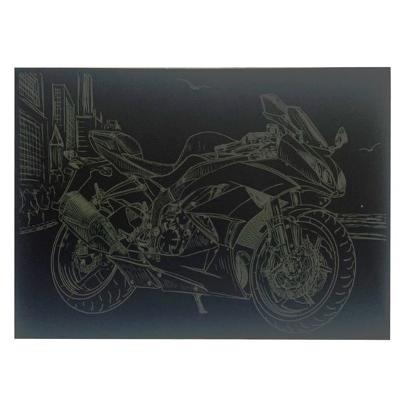 Гравюра А4 "Мотоцикл" ГрА4-11з эконом вариант в пакете 29,7х21 см