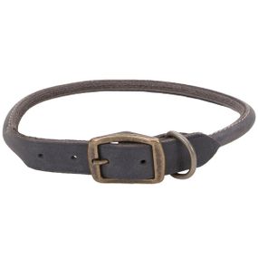 Ошейник кожаный Coastal Circle-T Round Dog Collar, 40 см х 1 см, серый