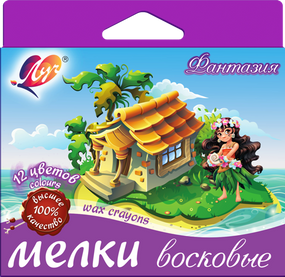 Крейда воскова Луч Фантазія 12 кольорів 25C1520-08 (4601185011513) Фіолетовий