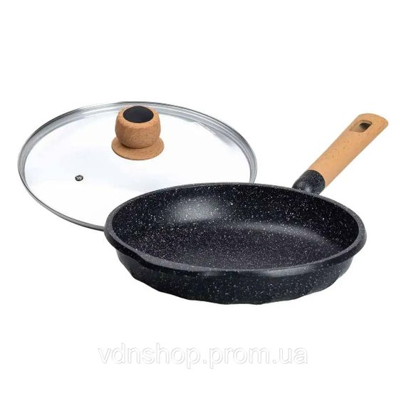 Алюмінієва сковорода 2,8 л мармурова з антипригарним покриттям Ø 28 см чорна MGC HP-4-425B | Зображення 3