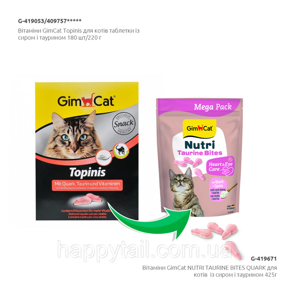 Вітаміни GimCat Nutri Taurine Bites для дорослих котів для підтримки здоров_я серця із сиром і таурином 425 г | Зображення 2