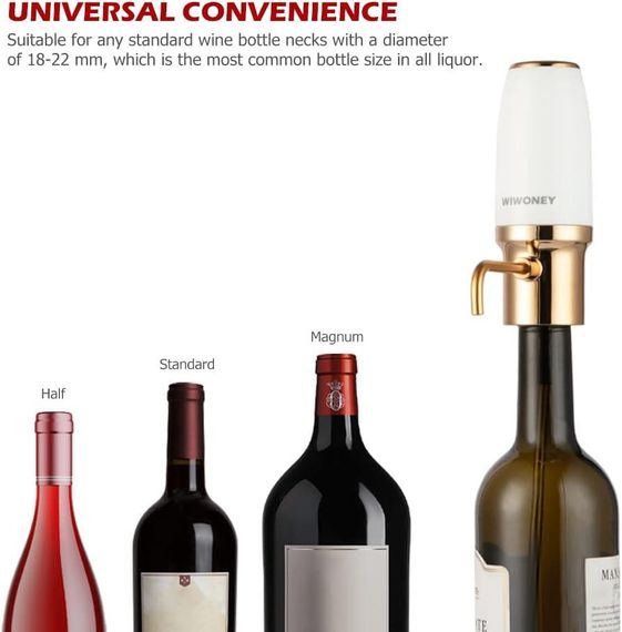 Електричний винний аератор WIWONEY, розумний автоматичний декантер для вина, акумуляторний дозатор від USB | Зображення 4