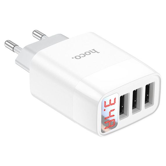 СЗУ Hoco C93A Easy charge 3-port digital display charger | Зображення 3