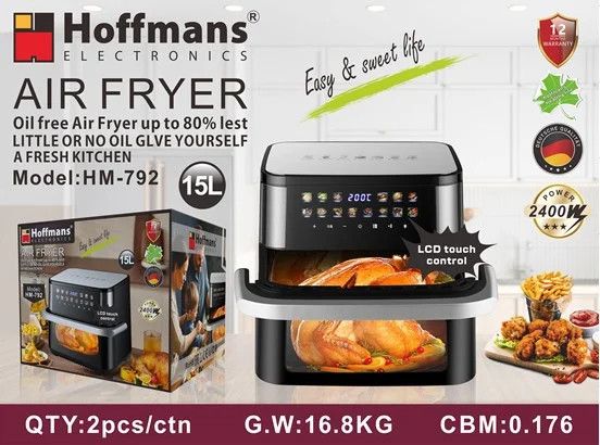 Аерофритюрниця Hoffmans HM-792 15 л • Мультипіч-аерогриль Hoffmans 2400 Вт із двома ТЕНами та сенсорним керуванням | Зображення 5