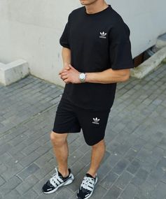 Чоловічий літній костюм adidas чорний