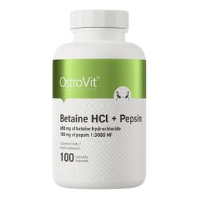 Ензими для спорту OstroVit Betaine HCl + Pepsin 100 Caps