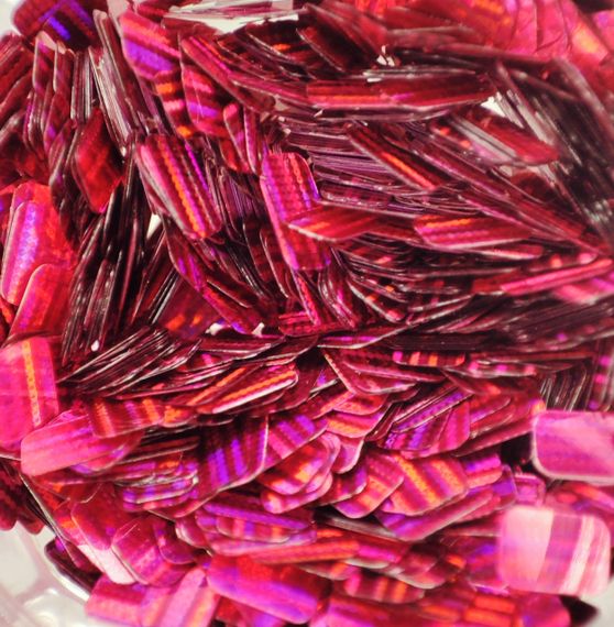 Рожеві голографічні прямокутники (в баночці)