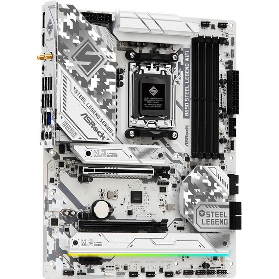 ASRock B650 Steel Legend WIFI (AM5/B650, 4*DDR5, 2xPCIex16, HDMI/DP, 4xSATA,3xM.2, 2.5GLan, ATX) | Зображення 2