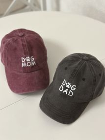 Комплект кепок бейсболка парна Тато Мама Dog (Dad Mom) 56-60р Сірий з червоним  (8080)