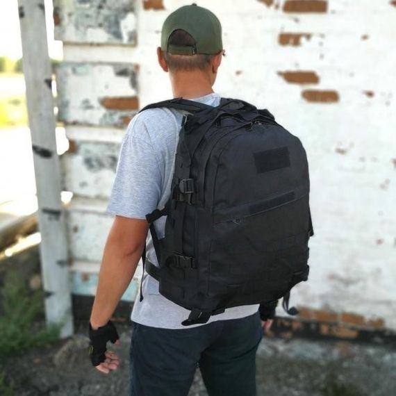Рюкзак Тактичний на 40л штурмовий туристичний із системою MOLLE ZJ-241 Чорний великий | Зображення 4