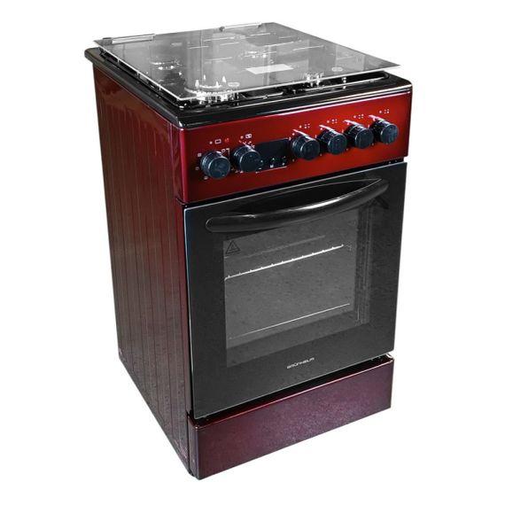 Плита газоэлектрическая Grunhelm FG5612BU Бургунди | Зображення 2