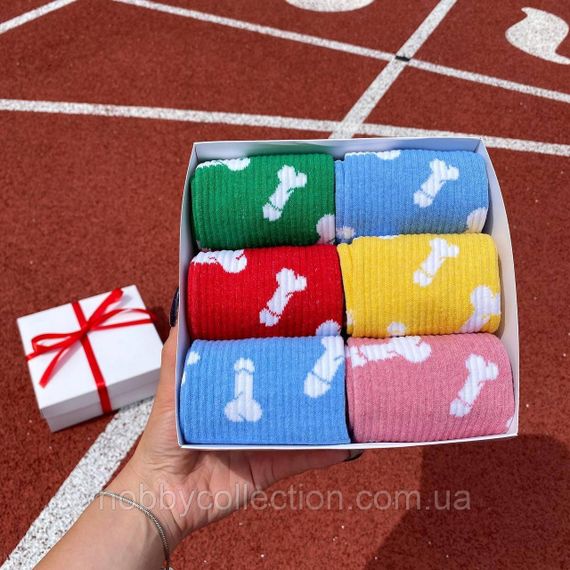 Бокс чоловічих високих шкарпеток "Цюцюрки" 40-45 на 6 пар у подарунковій коробці | Зображення 2