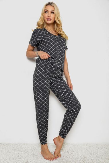 Пижама женская с принтом, цвет серый, 243RK2044 | Зображення 2