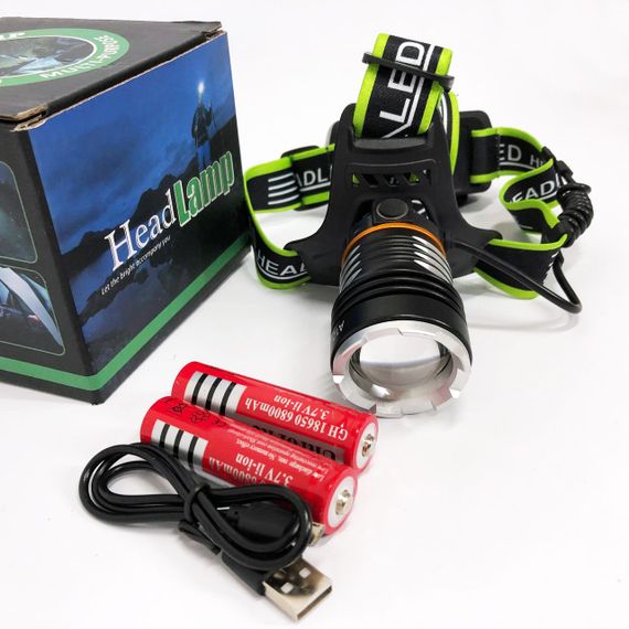 Фонарик на голову с зарядкой PLD-A12-TG, Налобный фонарик с влагозащитой, Налобный прожектор OT-52 | Зображення 4