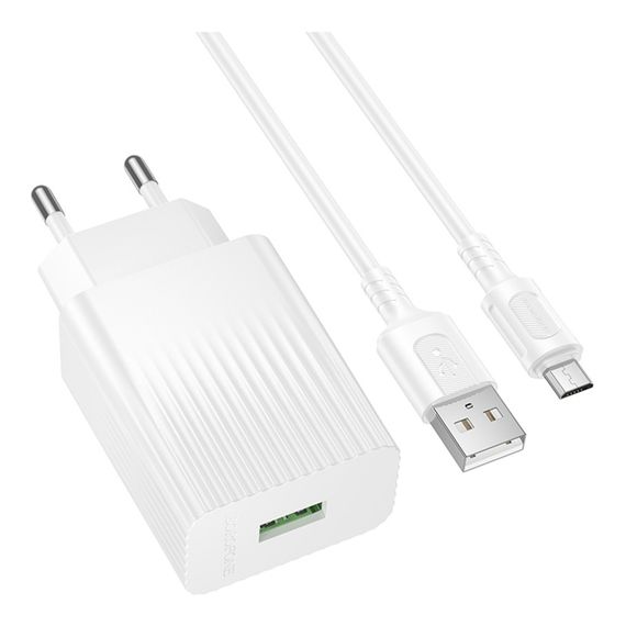 Сетевое Зарядное Устройство Borofone BAS72A 1USB QC 18W+USB to Micro | Зображення 3