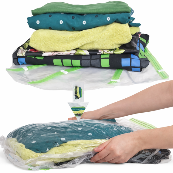 Вакуумный пакет Vacuum Bag для хранения одежды 80x100 см Прозрачные | Зображення 4