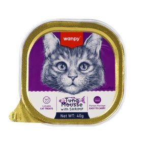 Вологий корм для котів з тунцем та креветками Wanpy Cat Tuna & Shrimp Mousse, 40 гр