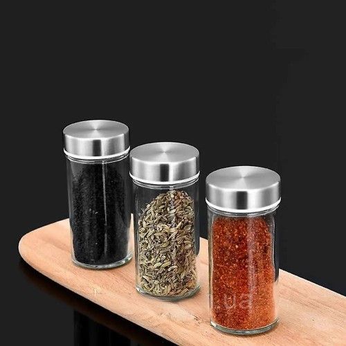 Набор для специй 16 емкостей Stainless steel and wood / Карусель для специй / Органайзер для хранения специй | Зображення 4