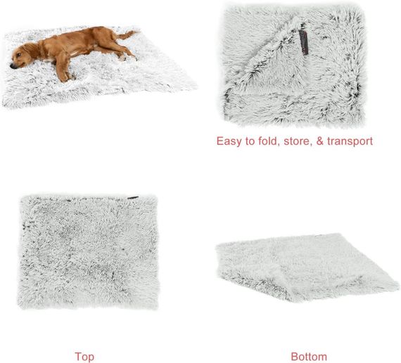 Лежанка для собак Outward Hound Best Friends Donut Shag Blanket Shag, серый, 101 см х 76 см | Зображення 4