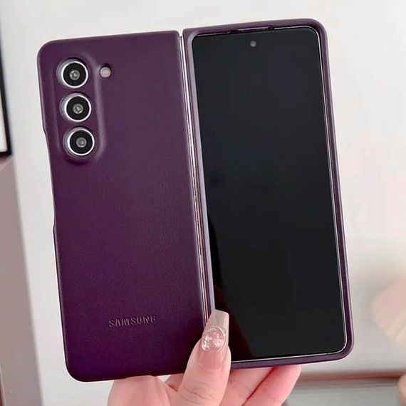 Шкіряний чохол Leather Case (AAA) для Samsung Galaxy Z Fold5 Purple | Зображення 5