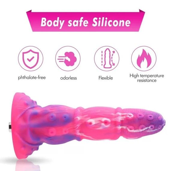 Фаллоимитатор для секс-машин Hismith Tentacle Silicone Dildo Monster Series, KlicLok и присоска sexstyle | Зображення 4