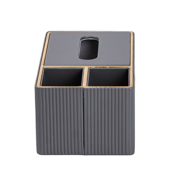 Серветниця-органайзер з еко-шкіри 3 відділення 27*14*10.5 см Сірий HP9191 | Зображення 2