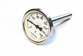 Термометр D 63мм/160°С биметаллический трубчатый с гильзой погружной L-110 мм 1/2" PAKKENS Турция