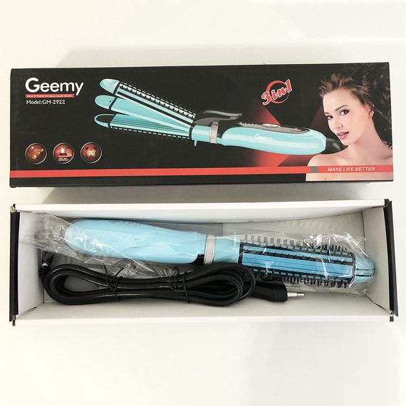 Плойка-праску 3в1 Gemei GM 2922. AG-201 Колір: блакитний | Зображення 5