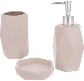 Аксесуари для ванної кімнати в наборі Бежевий Мокко 3 предмети ceramic