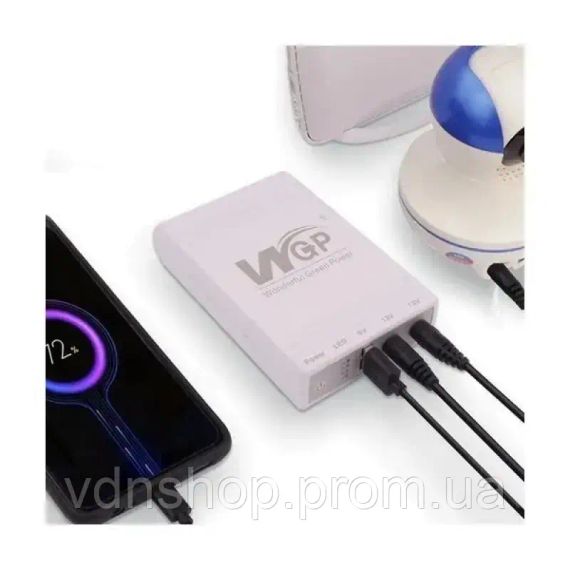 Источник бесперебойного питания для роутера  10400Mah, USB выходы, DC 5V, 9V, 12V. ИБП для Роутеров