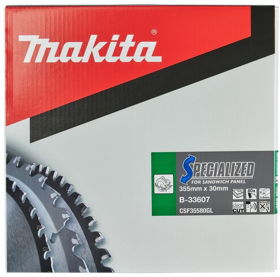Диск пильный для сендвич панелей 355х30 мм 80T Makita Specialized B-33607 | Зображення 1