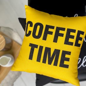 Подушка габардинова з принтом Coffee time 40x40 (4P_COF005)