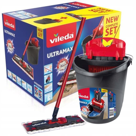 Набор для уборки Vileda UltraMax 2в1 швабра и ведро с отжимом