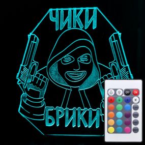 Акриловий світильник-нічник з пультом 16 кольорів Чікі Брікі Сталкер tty-n001092
