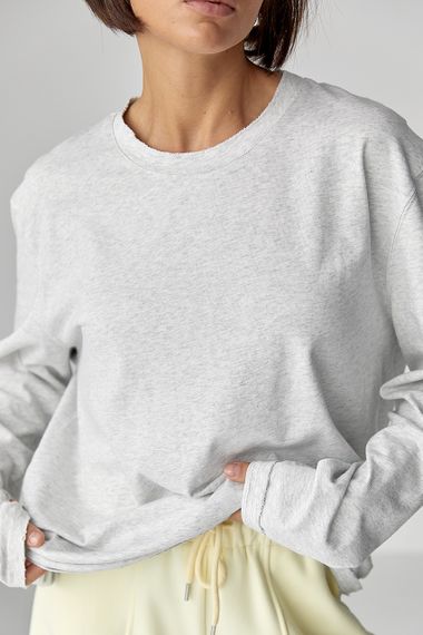 Однотонний базовий лонг oversize - світло-сірий цвет, ONE SIZE (є розміри) | Зображення 3