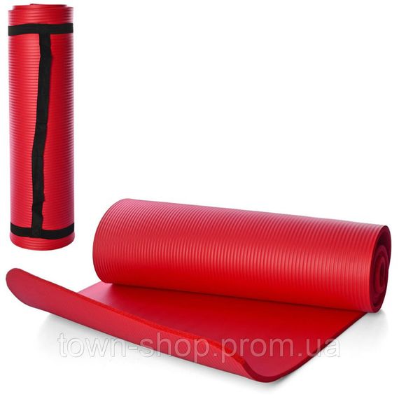 Коврик для йоги «Profi» MS 2608-27-R, NBR, размер 183 х 61 см, толщина 10 мм