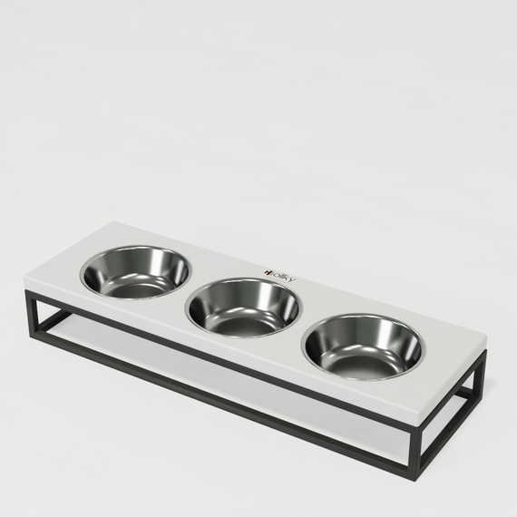 Миски на подставке для котов и маленьких собак Hollky Base Bar (3 × 0,45 л) Bar-54187-GRWH | Зображення 2