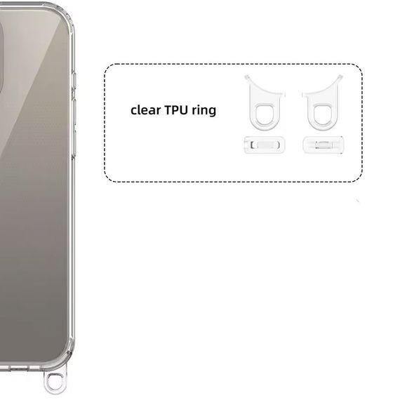 Чехол TPU Transparent with Straps для Apple iPhone 15 (6.1") Light Purple | Зображення 4