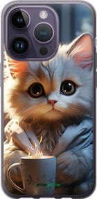Чохол на iPhone 14 Pro Білий кіт "5646u-2646-2448"